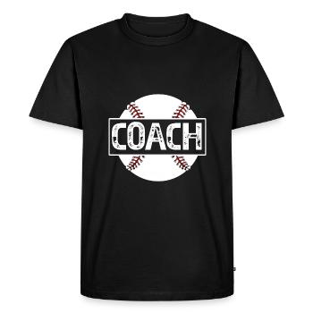 Baseball Coach - Men's Premium Organic T-Shirt - black - Front - Nico (187cm)