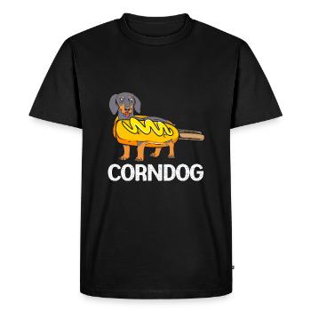 Hot Dog Snack - Men's Premium Organic T-Shirt - black - Front - Nico (187cm)