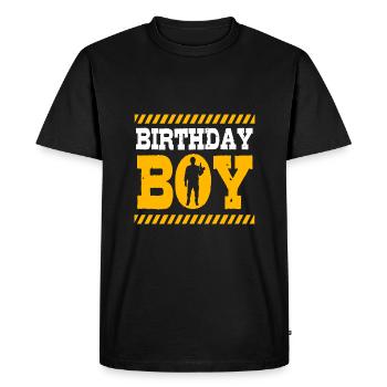 Fête d’anniversaire des enfants sur le chantier de construction - T-shirt Premium bio Homme - noir - Devant - Nico (187cm)