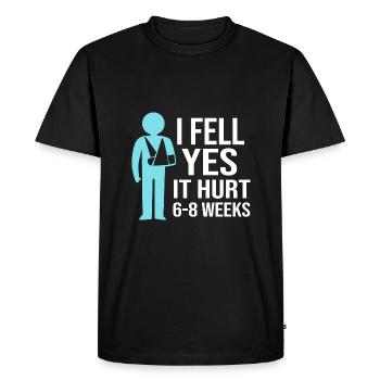 Broken Arm Bone Fracture - Men's Premium Organic T-Shirt - black - Front - Nico (187cm)