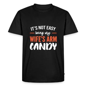 Arm Candy Husband - Men's Premium Organic T-Shirt - black - Front - Nico (187cm)