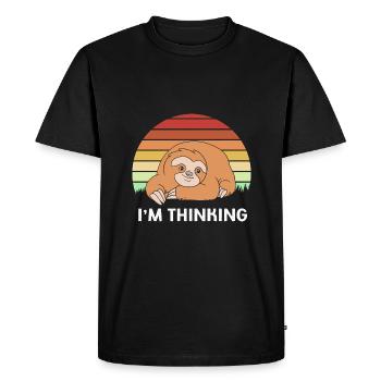 Paresse, paresse, paresse, matinal - T-shirt Premium bio Homme - noir - Devant - Nico (187cm)