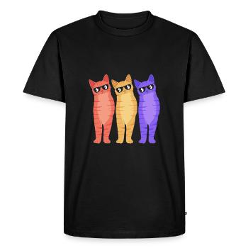 Chat tigré - T-shirt Premium bio Homme - noir - Devant - Nico (187cm)