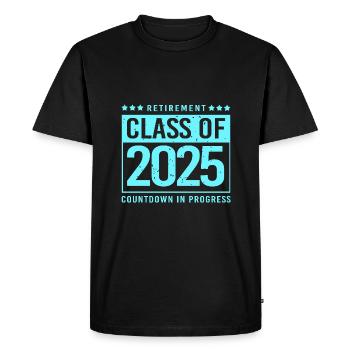Pension 2025 Retraite 2025 Retraité Retraité Retraité - T-shirt Premium bio Homme - noir - Devant - Nico (187cm)