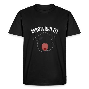 Cérémonie de remise des diplômes de maîtrise - T-shirt Premium bio Homme - noir - Devant - Nico (187cm)