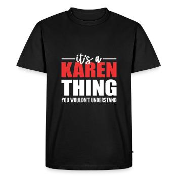 Karen - T-shirt Premium bio Homme - noir - Devant - Nico (187cm)