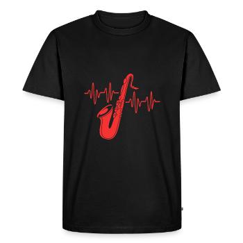 Saxophoniste saxophoniste - T-shirt Premium bio Homme - noir - Devant - Nico (187cm)