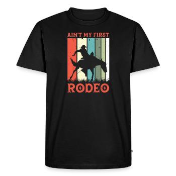This Ain't My First Rodeo Horse Riding Cowboy - Men's Premium Organic T-Shirt - black - Front - Nico (187cm)