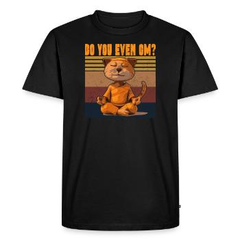 Êtes-vous même Om Méditation Yoga Chat - T-shirt Premium bio Homme - noir - Devant - Nico (187cm)