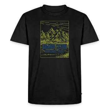 Parc national de Grand Teton Rétro minimaliste - T-shirt Premium bio Homme - noir - Devant - Nico (187cm)