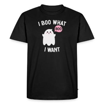Je boo ce que je veux Halloween - T-shirt Premium bio Homme - noir - Devant - Nico (187cm)