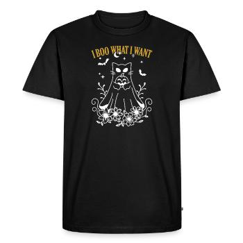 Je boo ce que je veux Halloween - T-shirt Premium bio Homme - noir - Devant - Nico (187cm)