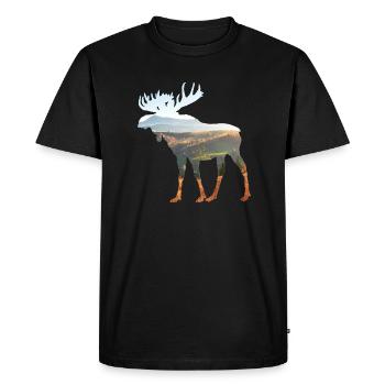 Moose - Men's Premium Organic T-Shirt - black - Front - Nico (187cm)