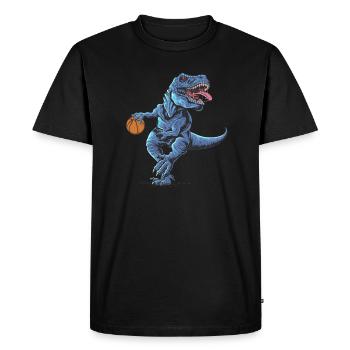 T-rex de basket-ball - T-shirt Premium bio Homme - noir - Devant - Nico (187cm)