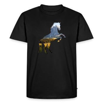 Cheval - T-shirt Premium bio Homme - noir - Devant - Nico (187cm)