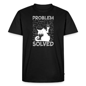 Problème résolu Math Devoirs de l’élève Math - T-shirt Premium bio Homme - noir - Devant - Nico (187cm)