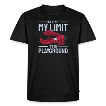 Avion Le ciel n’est pas ma limite Pilote - T-shirt Premium bio Homme - noir - Devant - Nico (187cm)