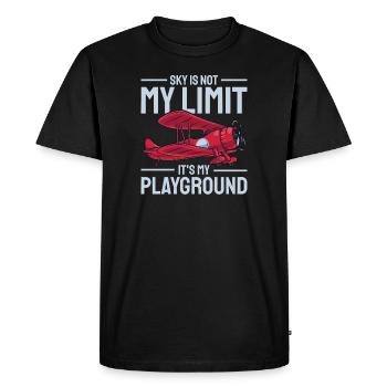 Airplane The Sky Is Not My Limit Pilot - Men's Premium Organic T-Shirt - black - Front - Nico (187cm)