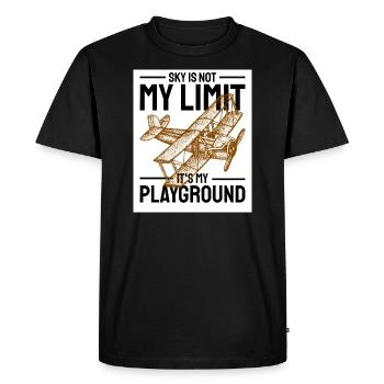 Avion Le ciel n’est pas ma limite Pilote - T-shirt Premium bio Homme - noir - Devant - Nico (187cm)