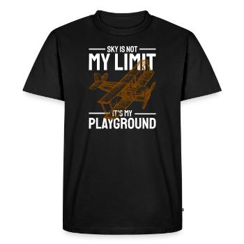 Airplane The Sky Is Not My Limit Pilot - Men's Premium Organic T-Shirt - black - Front - Nico (187cm)