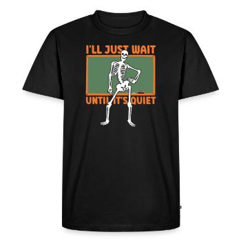 Je vais juste attendre que ce soit un professeur calme - T-shirt Premium bio Homme - noir - Devant - Nico (187cm)