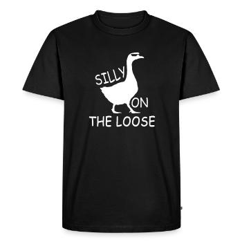 Silly goose on the loose - Men's Premium Organic T-Shirt - black - Front - Nico (187cm)