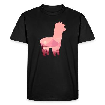 Llama - Men's Premium Organic T-Shirt - black - Front - Nico (187cm)