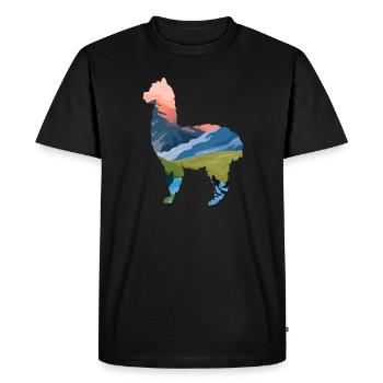 Llama - Men's Premium Organic T-Shirt - black - Front - Nico (187cm)