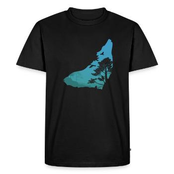 Loup - T-shirt Premium bio Homme - noir - Devant - Nico (187cm)
