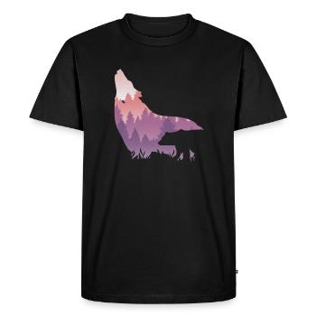 Loup - T-shirt Premium bio Homme - noir - Devant - Nico (187cm)
