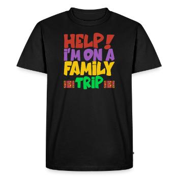 Help Me I'm On A Family Vacation - Men's Premium Organic T-Shirt - black - Front - Nico (187cm)