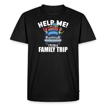 Help Me I'm On A Family Trip - Men's Premium Organic T-Shirt - black - Front - Nico (187cm)