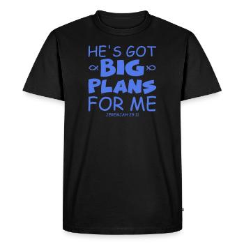 Christian He's Got Big-Plans For Me Jesus - Men's Premium Organic T-Shirt - black - Front - Nico (187cm)