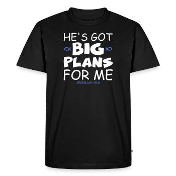 Christian He's Got Big-Plans For Me Jesus - Men's Premium Organic T-Shirt - black - Front - Nico (187cm)