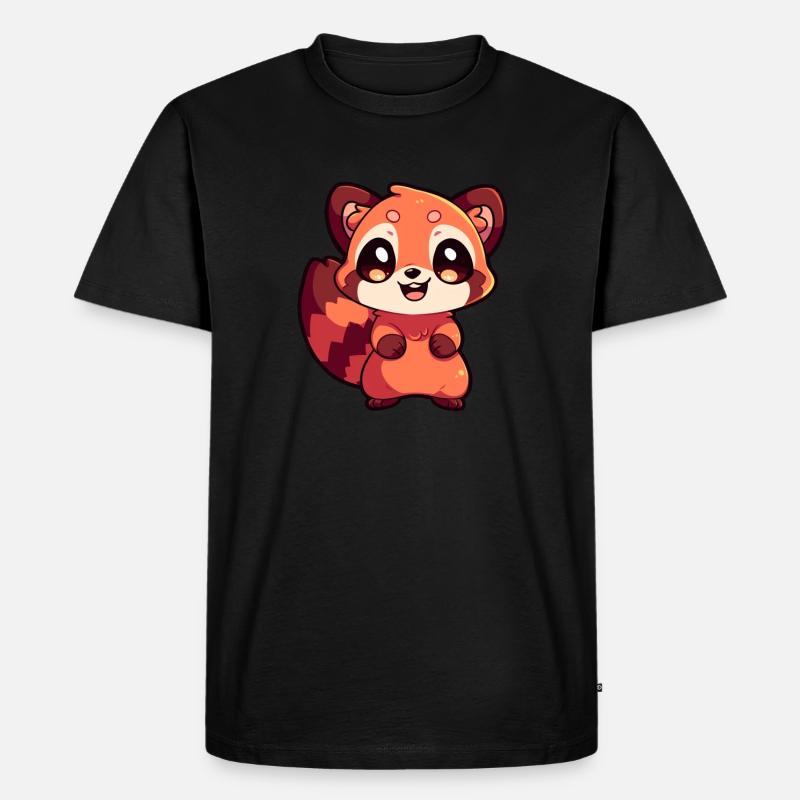 Roter Panda - Männer Premium Bio T-Shirt - Schwarz