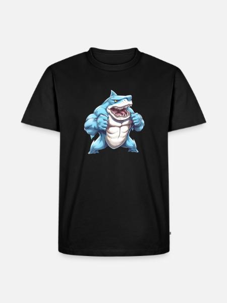Bodybuilder Shark - Men's Premium Organic T-Shirt - black