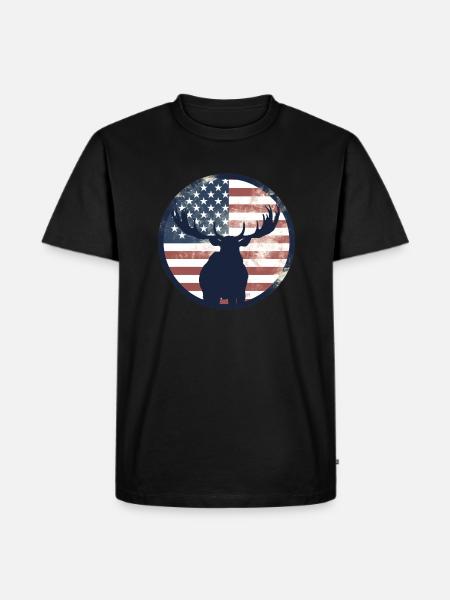 American Flag Moose - Men's Premium Organic T-Shirt - black