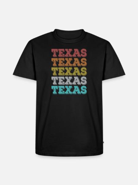 Vintage Texas Houston - Männer Premium Bio T-Shirt - Schwarz
