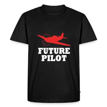 Pilote d’avion - T-shirt Premium bio Homme - noir - Devant - Nico (187cm)