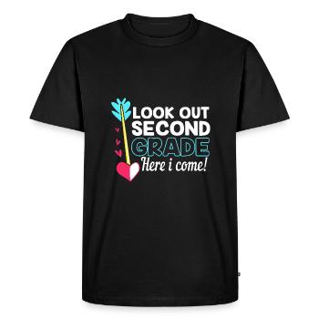 2e année - T-shirt Premium bio Homme - noir - Devant - Nico (187cm)