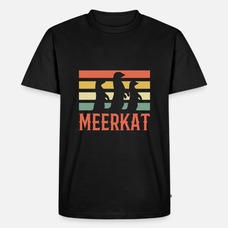 Erdmännchen - Männer Premium Bio T-Shirt - Schwarz