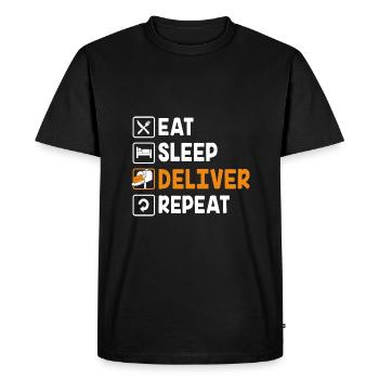 Facteur - T-shirt Premium bio Homme - noir - Devant - Nico (187cm)