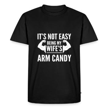 Arm Candy Husband - Men's Premium Organic T-Shirt - black - Front - Nico (187cm)