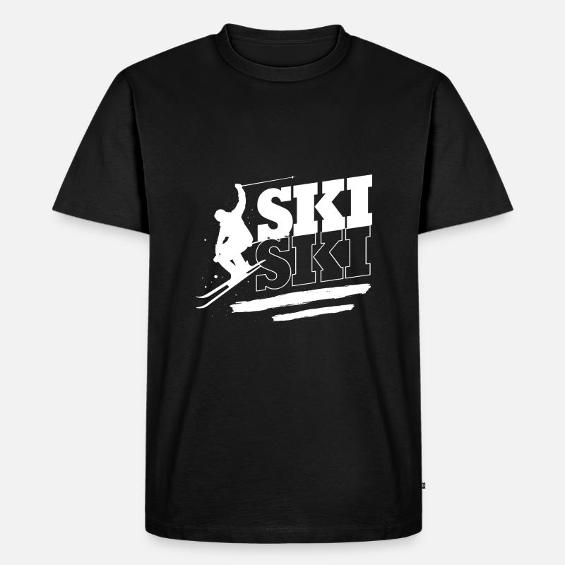 Ski Skiurlaub - Männer Premium Bio T-Shirt - Schwarz