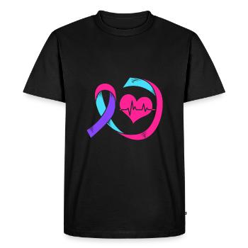 Thyroid cancer - Men's Premium Organic T-Shirt - black - Front - Nico (187cm)