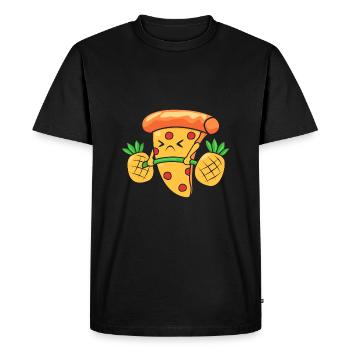 Pizza Hawaï Pizza Ananas - T-shirt Premium bio Homme - noir - Devant - Nico (187cm)