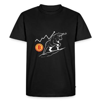 Le bitcoin - T-shirt Premium bio Homme - noir - Devant - Nico (187cm)