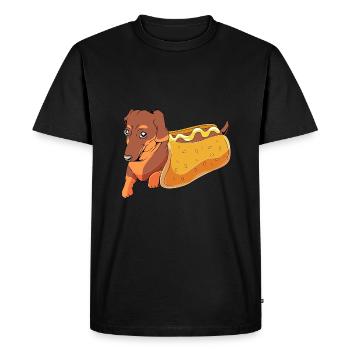 Hot Dog Snack - Men's Premium Organic T-Shirt - black - Front - Nico (187cm)