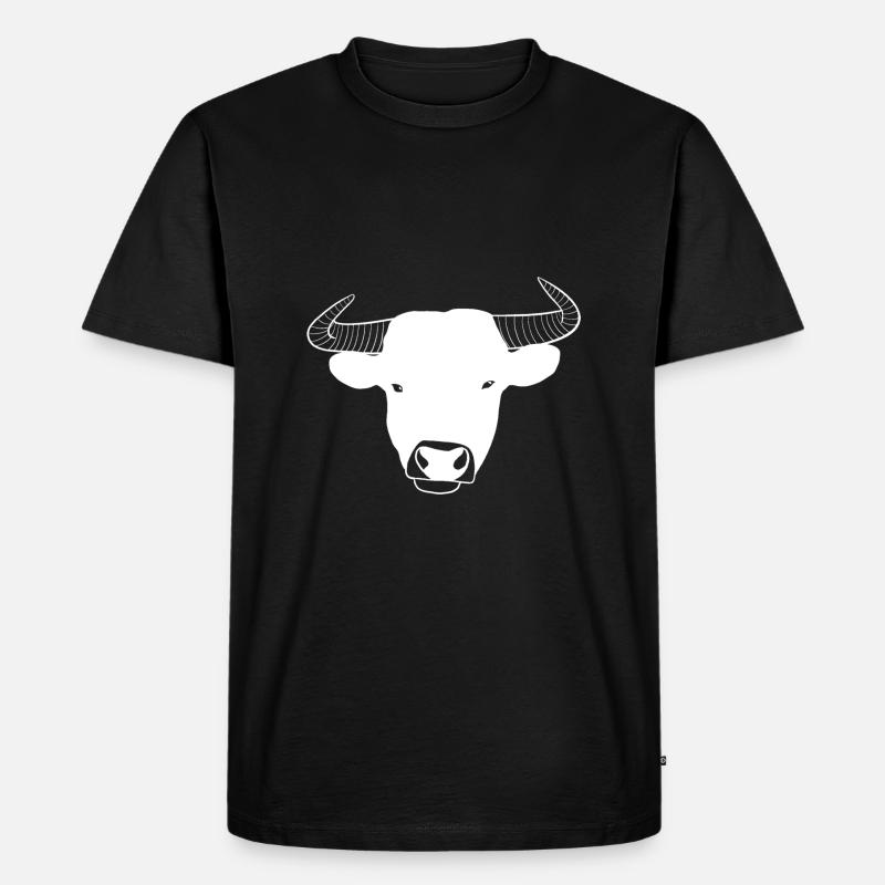 Stier Sternzeichen Kuh - Männer Premium Bio T-Shirt - Schwarz