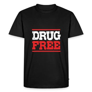 Drug-free addiction addicted - Men's Premium Organic T-Shirt - black - Front - Nico (187cm)